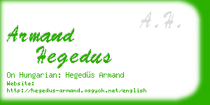 armand hegedus business card
